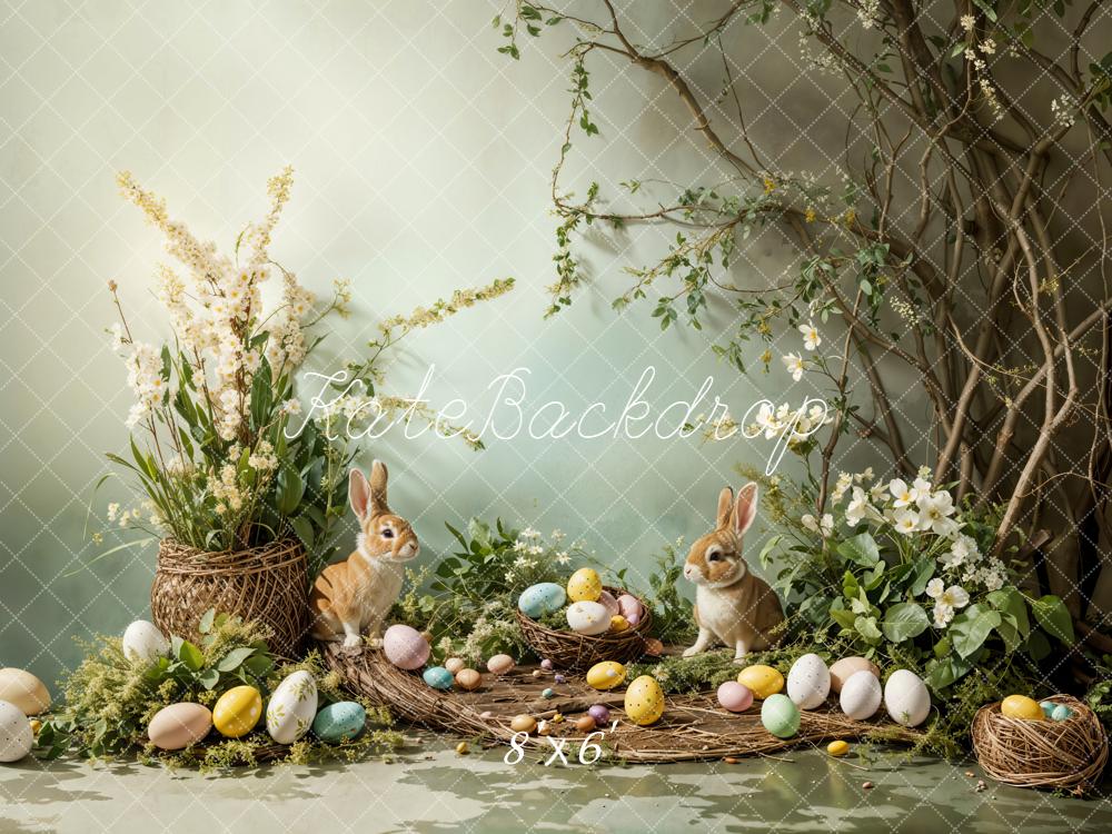 Kate Ostern Kaninchen Eier Nester Fleece Hintergrund Entworfen von Emetselch - Kate Backdrop.de
