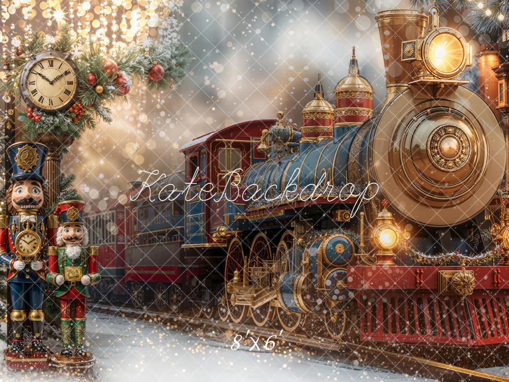Kate Weihnachten Eisenbahn Nussknacker Vintage Hintergrund Entworfen von Emetselch - Kate Backdrop.de