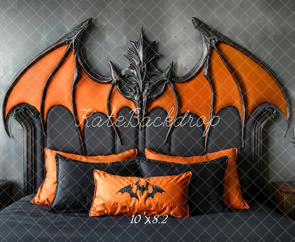 Kate Halloween Kopfteil Fledermaus Gothic Fleece Hintergrund Entworfen von Emetselch - Kate Backdrop.de