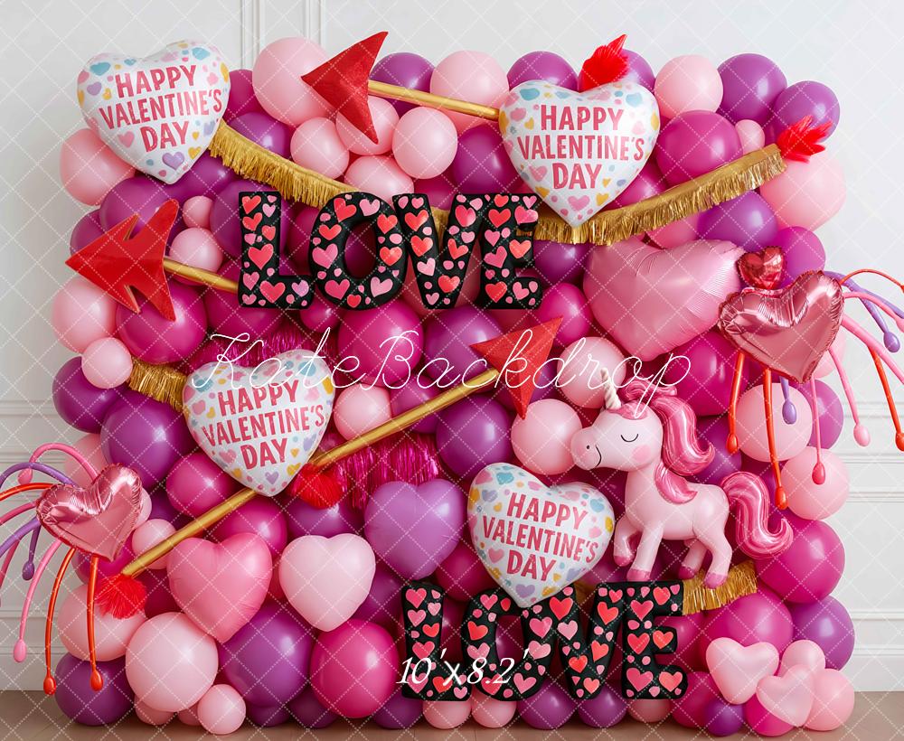Kate Valentinstag Ballons Herzen Pink Hintergrund Entworfen von Mini MakeBelieve