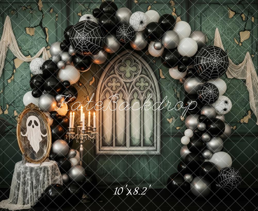 Kate Halloween Ballonbogen Spinnennetz Vintage Hintergrund Entworfen von Patty Roberts