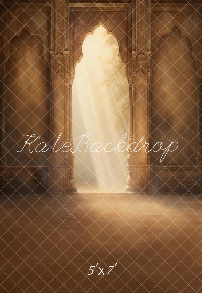 Kate Orientalisch Bogen Lichtstrahlen Braun Hintergrund Entworfen von GQ - Kate Backdrop.de