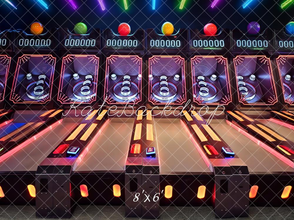 Kate Kirmes Skee Ball Neon Hintergrund Entworfen von Mini MakeBelieve - Kate Backdrop.de