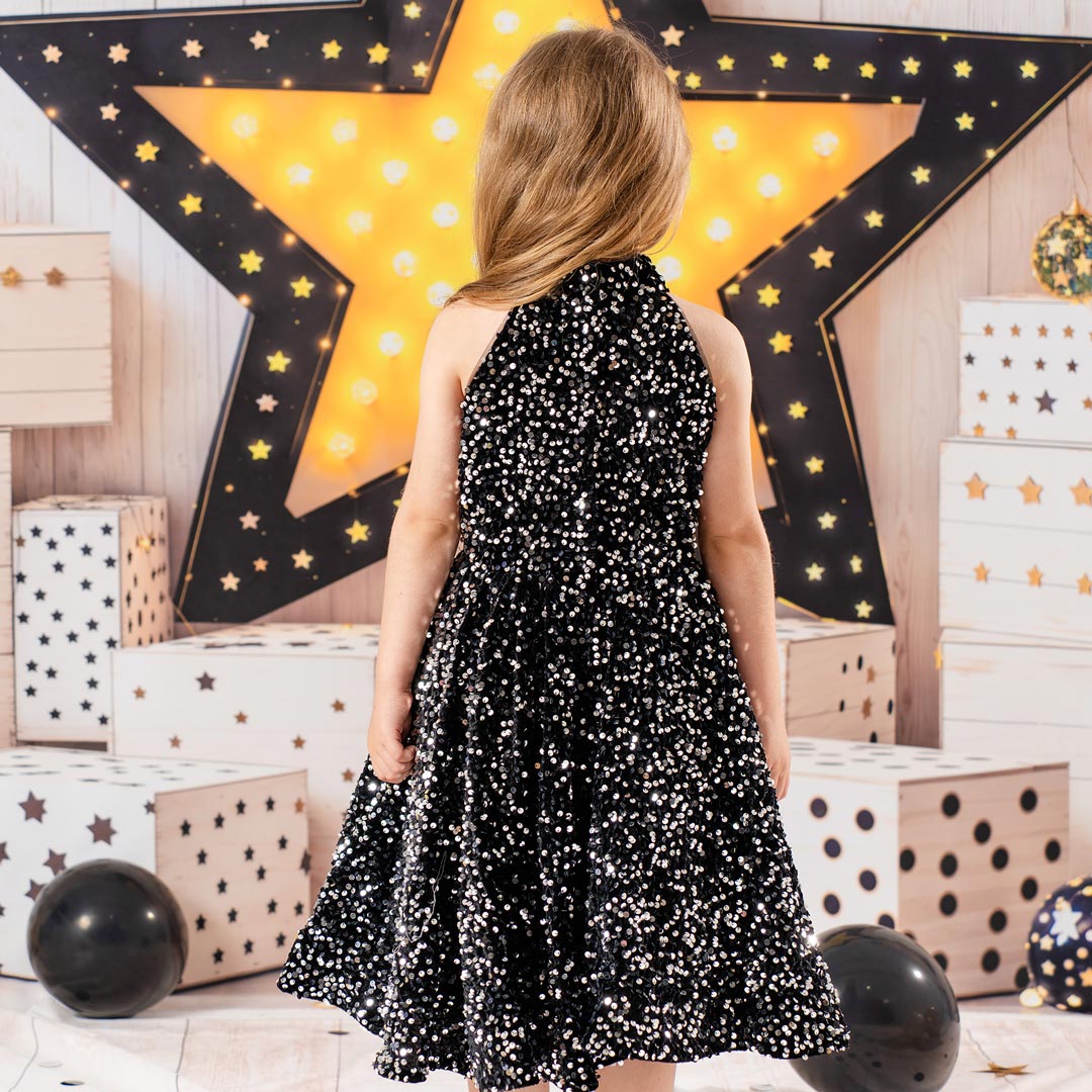 Kate Schwarzes Paillettenkleid für Kinder - Kate Backdrop.de