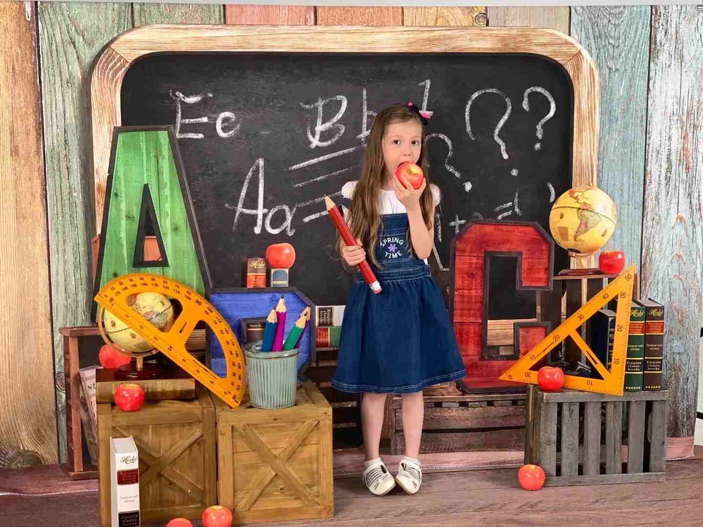 Kate Zurück zur Schule Sommer Tafel ABC Fleece Hintergrund - Kate Backdrop.de