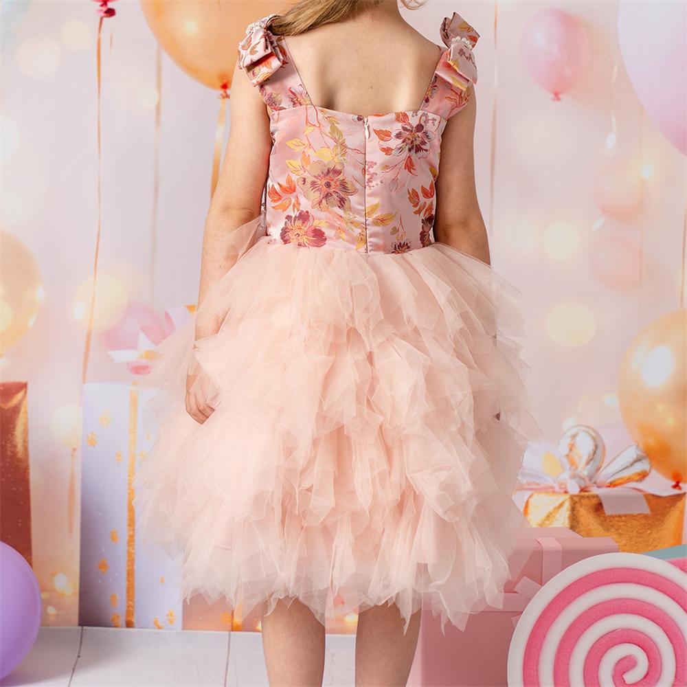Kate Rosa Blumenprinzessin Kinderkleid - Kate Backdrop.de