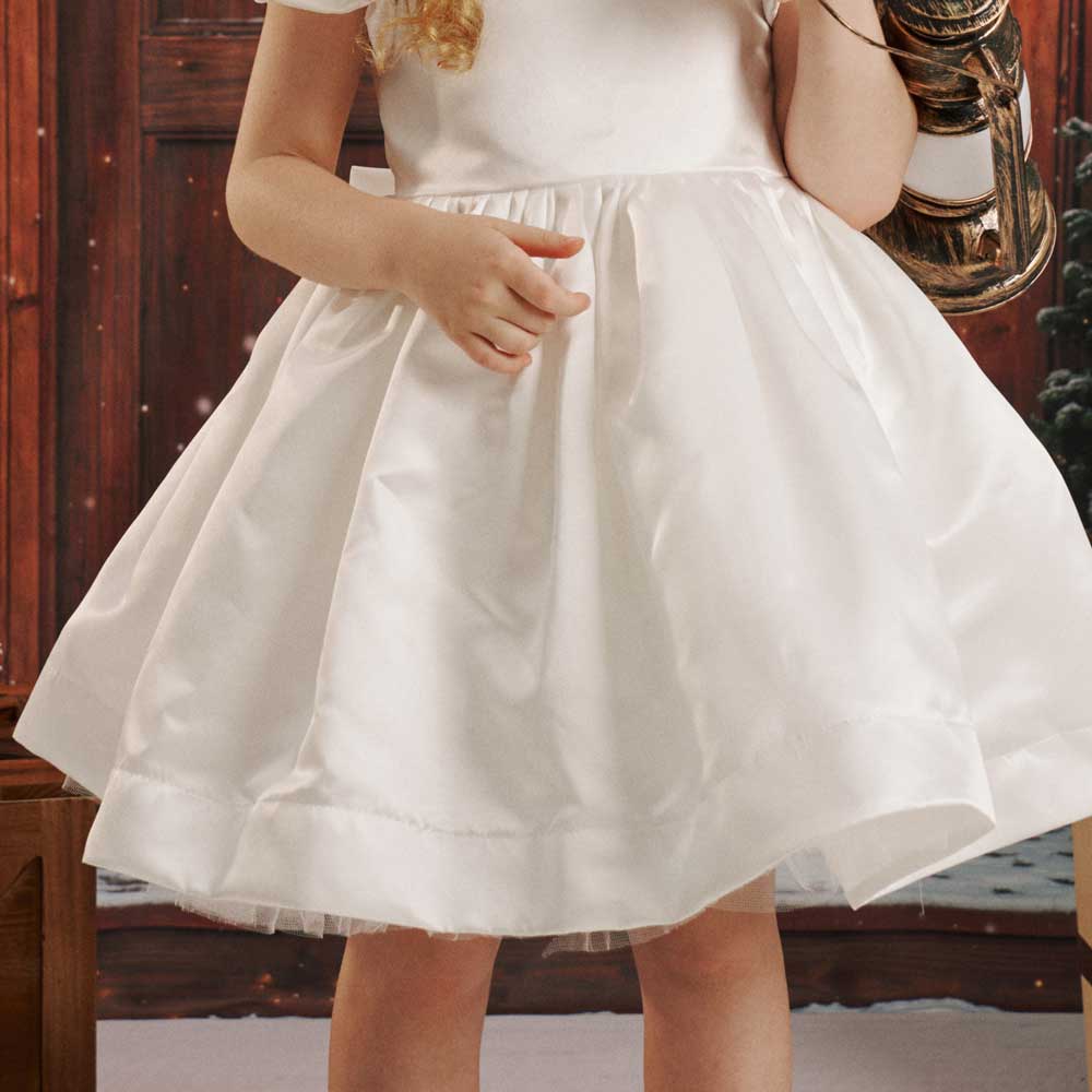 Kate Einfaches weißes Kinderfestkleid - Kate Backdrop.de