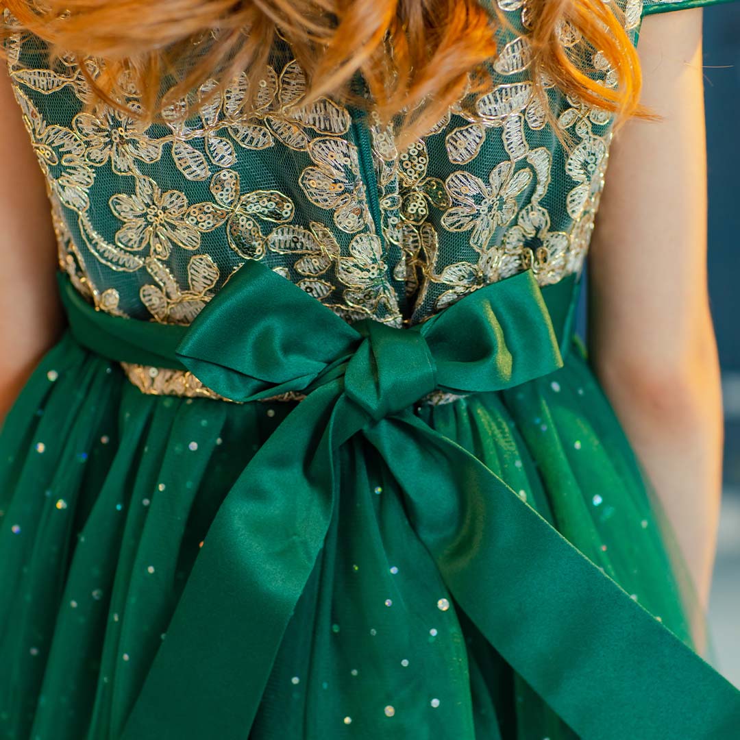Kate Weihnachts grünes Kleid mit Schleife für Kinder - Kate Backdrop.de