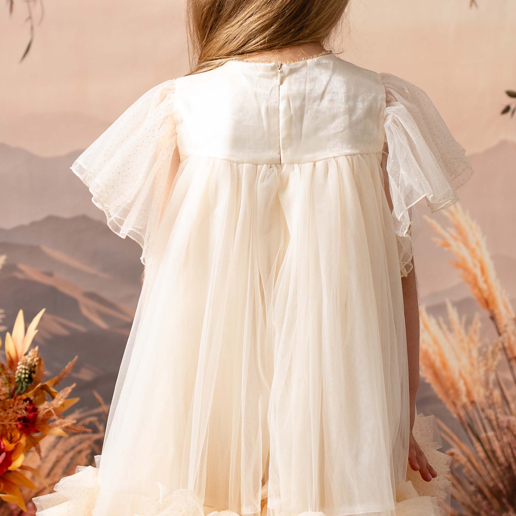 Kate Boho Apricot Prinzessinnen-Kinderkleid - Kate Backdrop.de