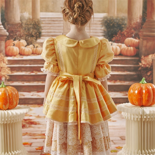 KateHerbst liches Kürbisfarbenes Schleifenkleid - Kate Backdrop.de