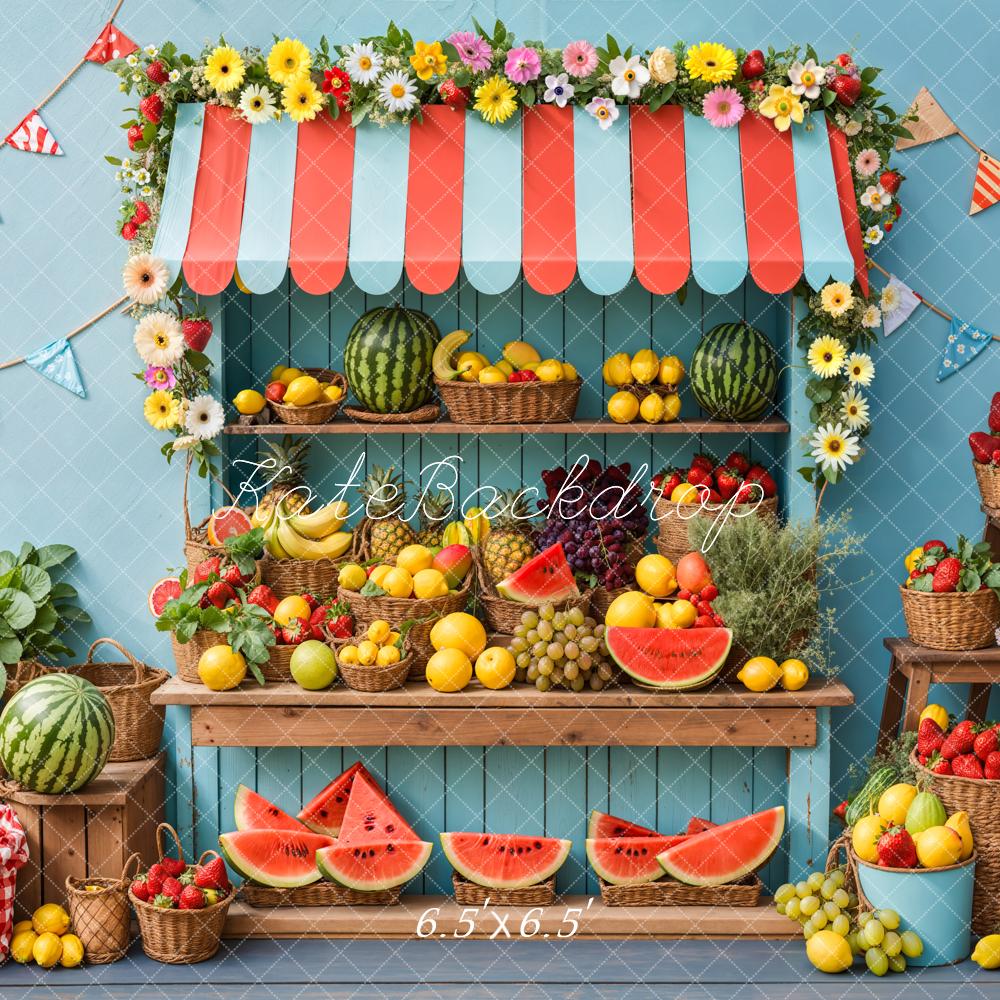Kate Sommer Obststand Blumen Bunt Hintergrund Entworfen von Emetselch - Kate Backdrop.de