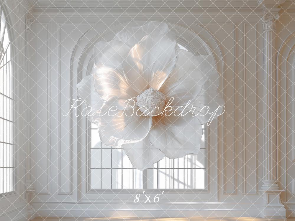 Kate Blume Fenster Klassisch Weiß Hintergrund Entworfen von Mini MakeBelieve - Kate Backdrop.de