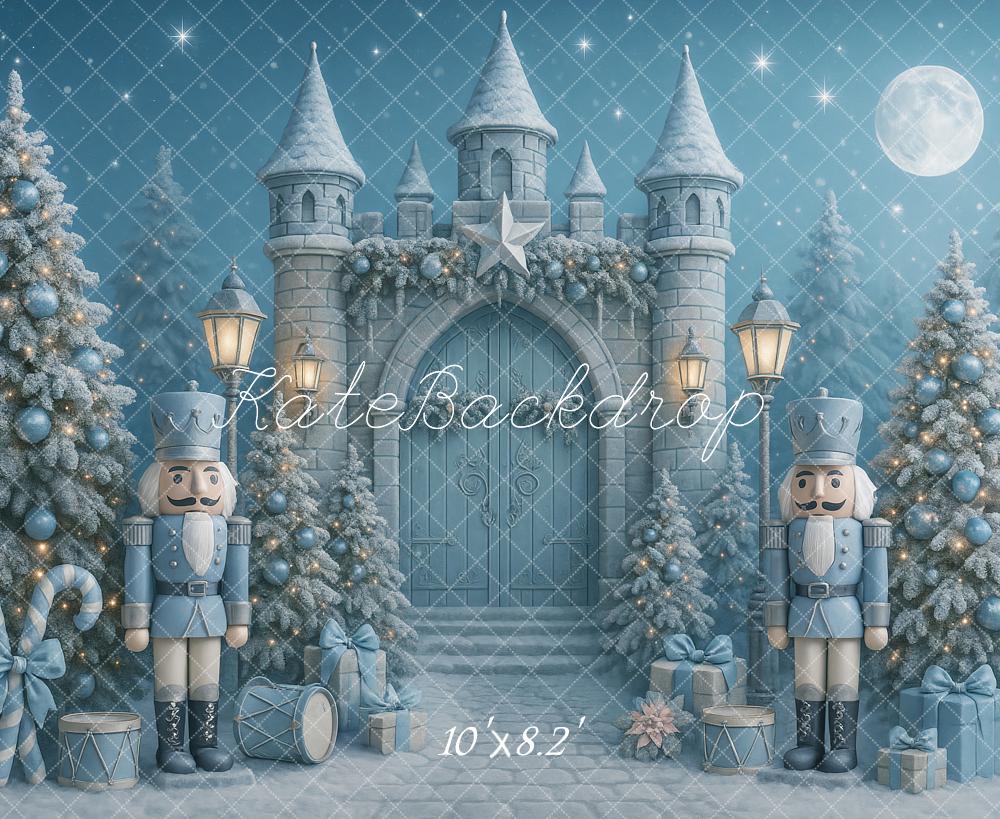 Kate Weihnachten Schloss Nussknacker Blau Hintergrund Entworfen von Ashley Paul