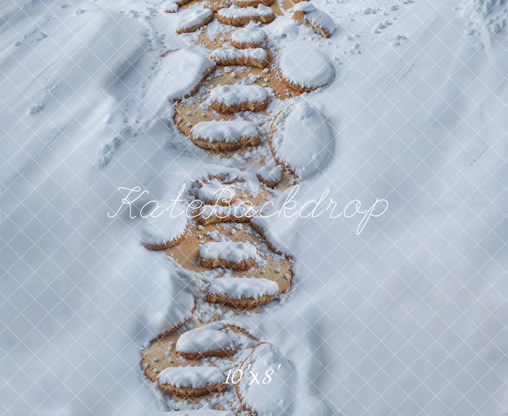 Kate Winter Holzweg Schnee Fleece Hintergrund Entworfen von Kate Image - Kate Backdrop.de