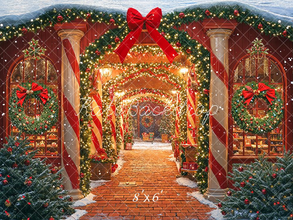 Kate Weihnachten Lichter Girlande Bogen Rot Fleece Hintergrund Entworfen von Emetselch