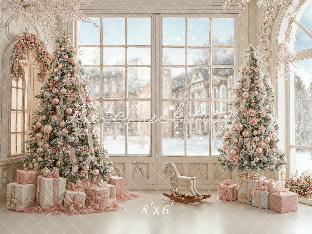 Kate Weihnachten Tannenbaum Geschenke Pastell Fleece Hintergrund Entworfen von Emetselch - Kate Backdrop.de