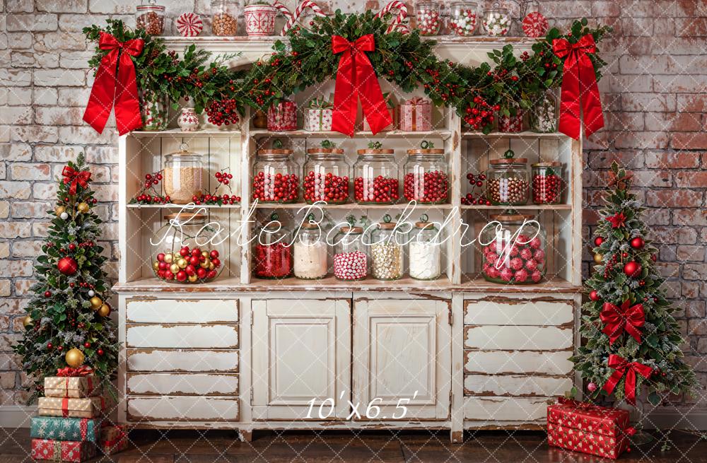 Kate Weihnachten Süßigkeiten Regal Vintage Hintergrund Entworfen von Emetselch