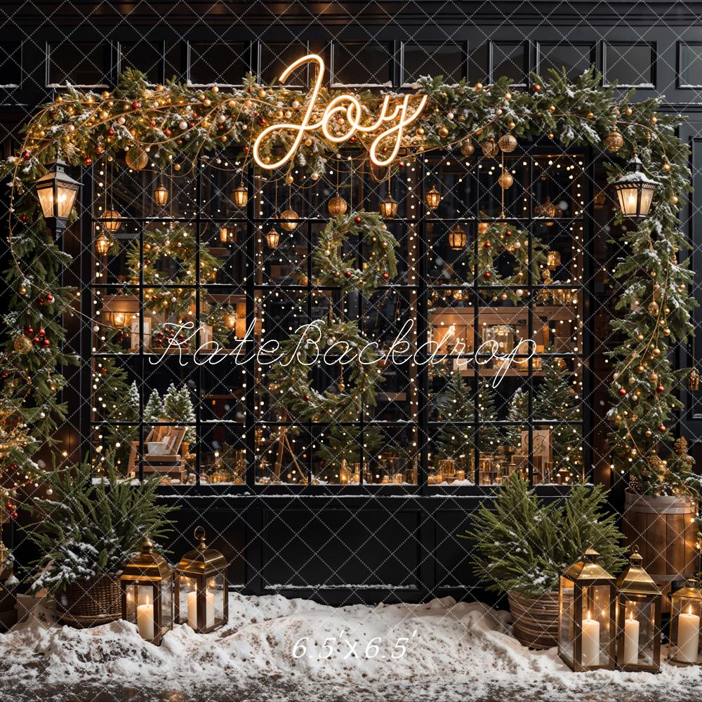 Kate Weihnachten Fenster Girlande Lichter Hintergrund Entworfen von Emetselch - Kate Backdrop.de