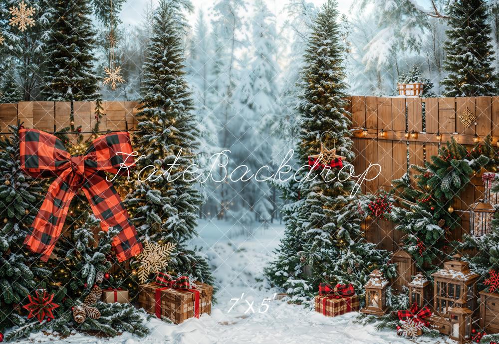 Kate Weihnachten Tannenbaum Geschenke Braun Hintergrund Entworfen von Emetselch