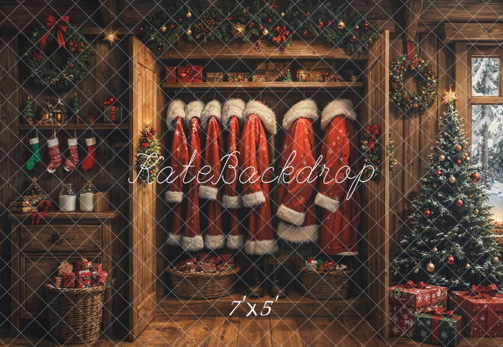 Kate Weihnachten Weihnachtskostüme Schrank Holzhaus Hintergrund Entworfen von Emetselch - Kate Backdrop.de