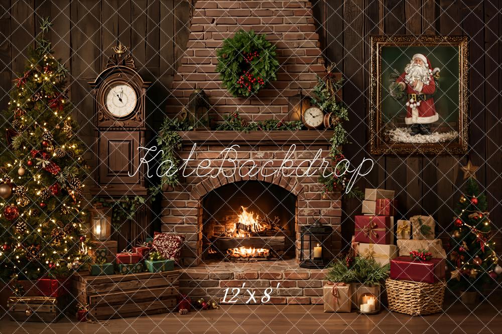Kate Weihnachten Kamin Geschenke Vintage Hintergrund Entworfen von Emetselch - Kate Backdrop.de