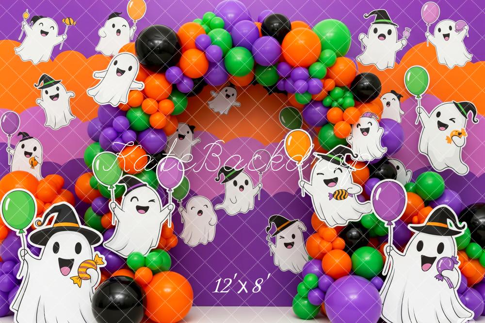 Kate Halloween Geister Ballonbogen Bunt Hintergrund Entworfen von Patty Roberts