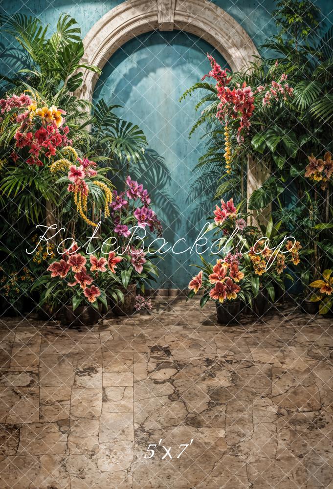 Kate Botanisch Blumen Torbogen Vintage Hintergrund Entworfen von Emetselch