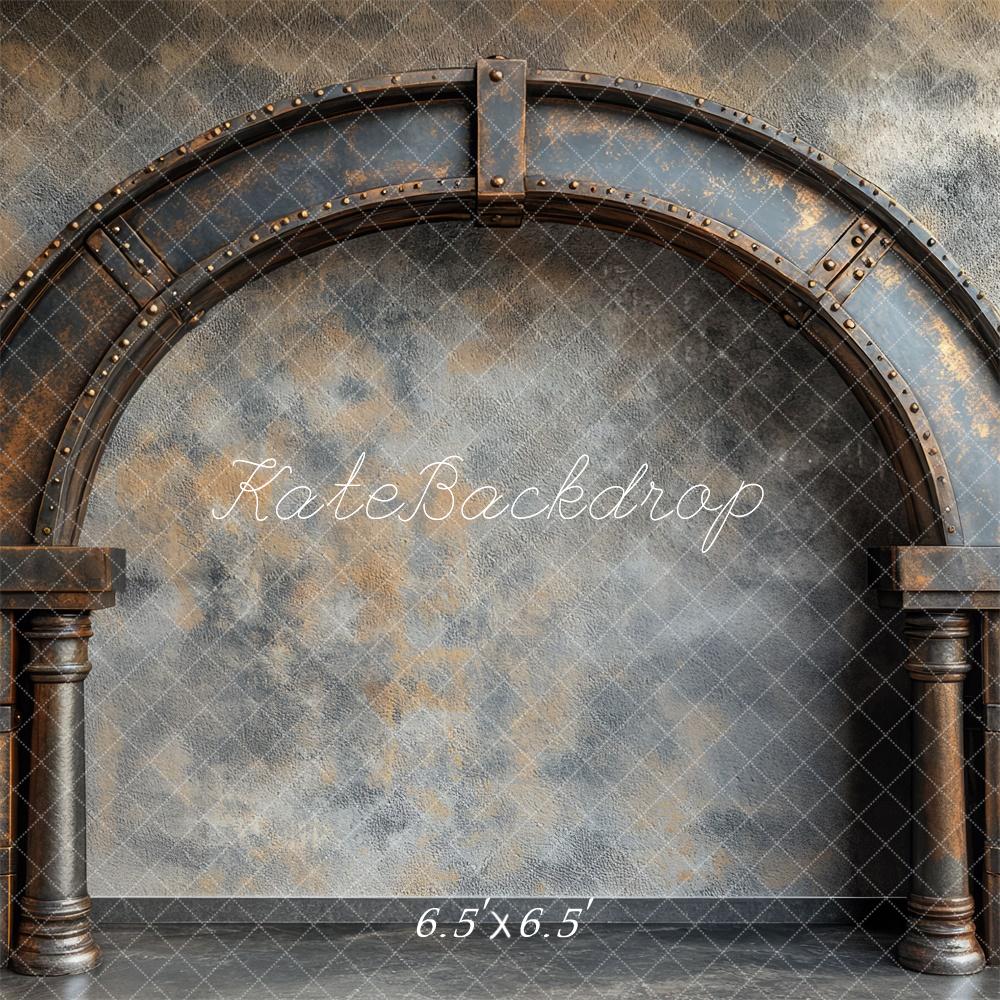 Kate Industrial Bogen Metall Textur Hintergrund Entworfen von Mini MakeBelieve - Kate Backdrop.de