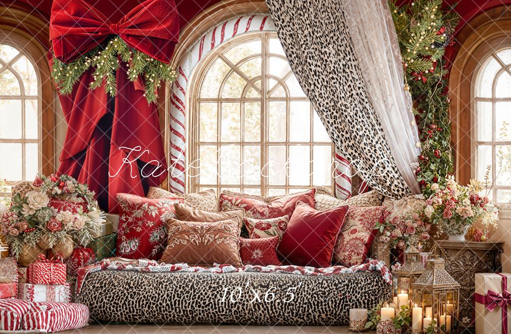 Kate Weihnachten Fenster Geschenke Leopard Stil Fleece Hintergrund Entworfen von Emetselch