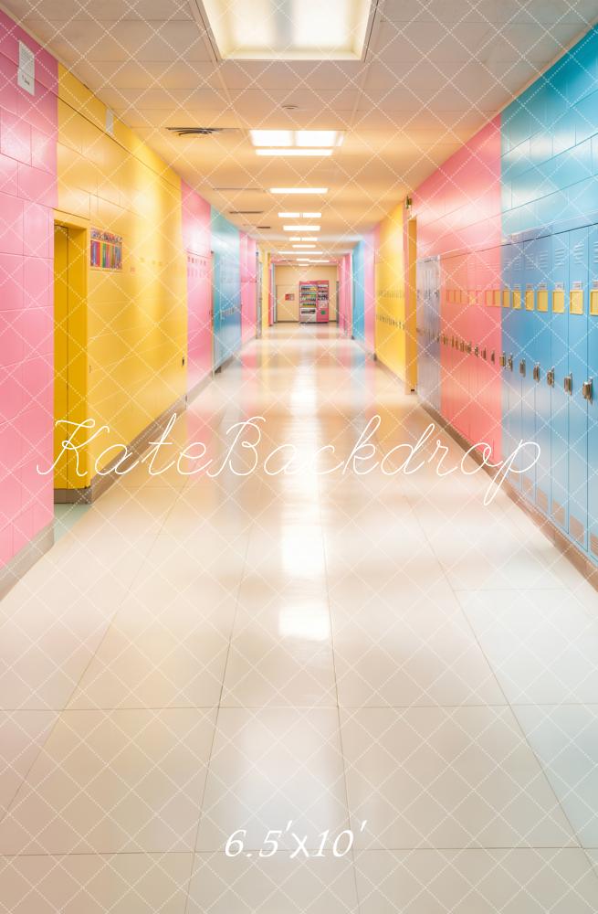 Kate Zurück Zur Schule Flur Spind Bunt Hintergrund Entworfen von Emetselch - Kate Backdrop.de