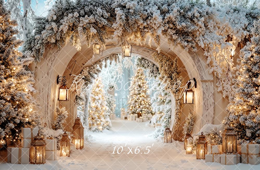 Kate Weihnachten Winter Bogen Lichter Hintergrund Entworfen von Emetselch - Kate Backdrop.de
