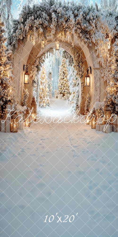 Kate Weihnachten Winter Torbogen Schnee Hintergrund Entworfen von Emetselch - Kate Backdrop.de
