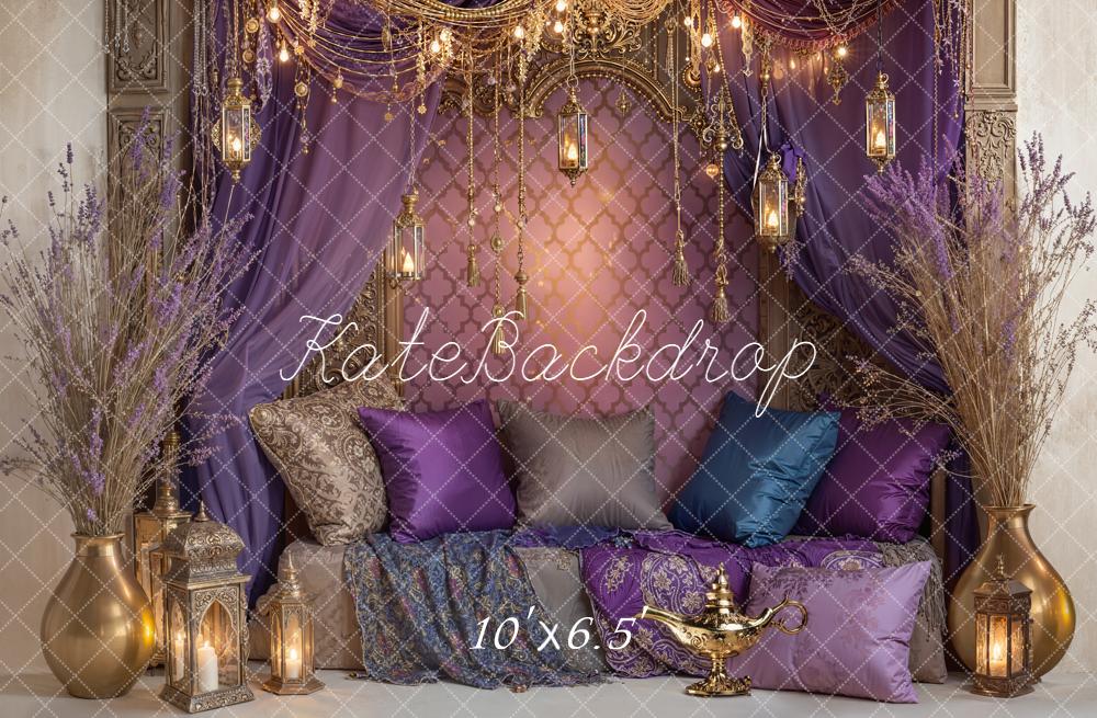 Kate Orientalisches Sofa Lila Gold Hintergrund Entworfen von Emetselch - Kate Backdrop.de