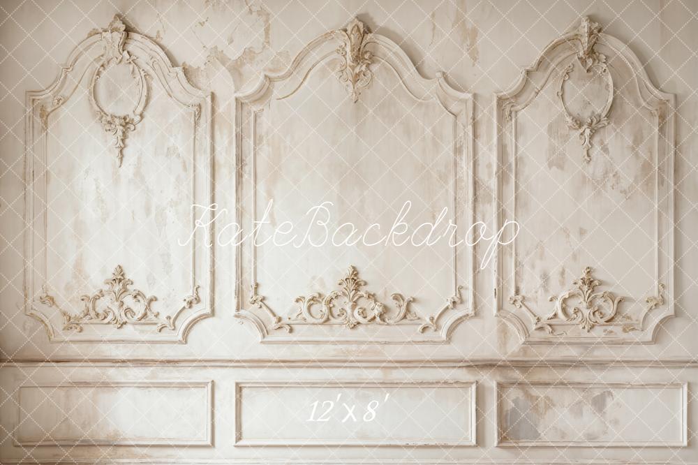 Kate Vintage Barock Ornament Creme Fleece Hintergrund Entworfen von Kate Image - Kate Backdrop.de