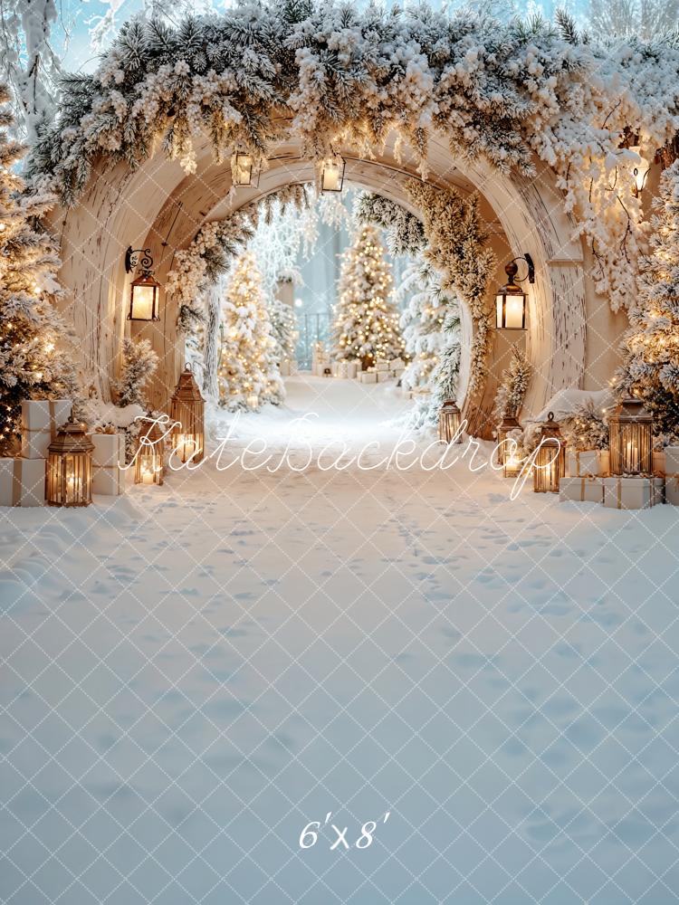 Kate Weihnachten Winter Torbogen Schnee Hintergrund Entworfen von Emetselch - Kate Backdrop.de