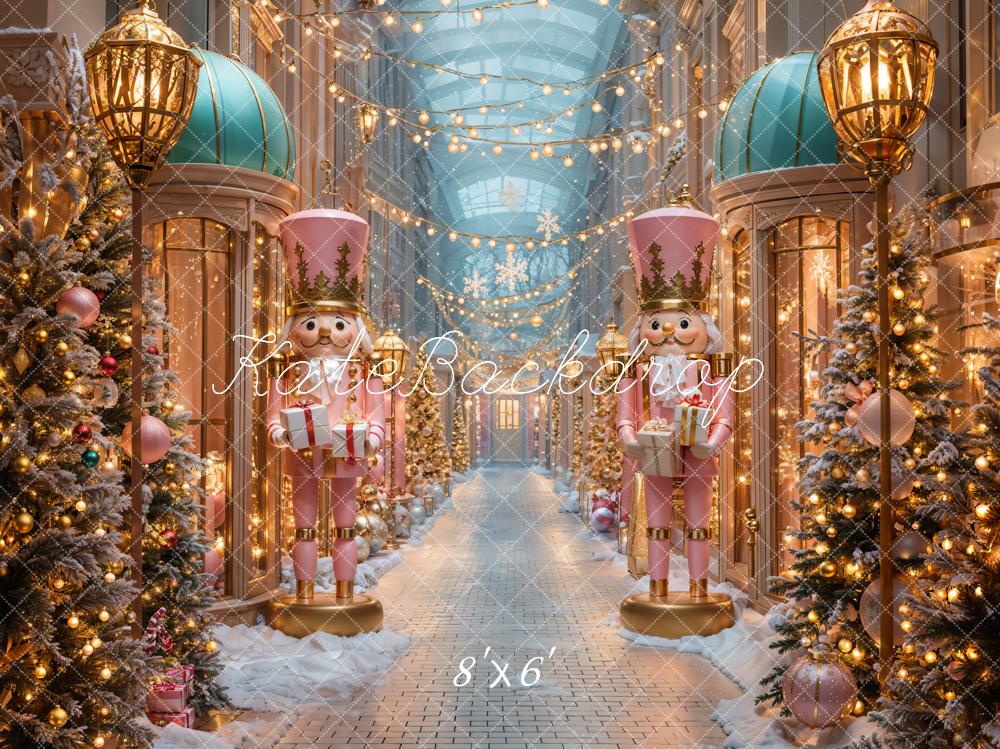 Kate Weihnachten Nussknacker Lichter Rosa Fleece Hintergrund Entworfen von Emetselch - Kate Backdrop.de