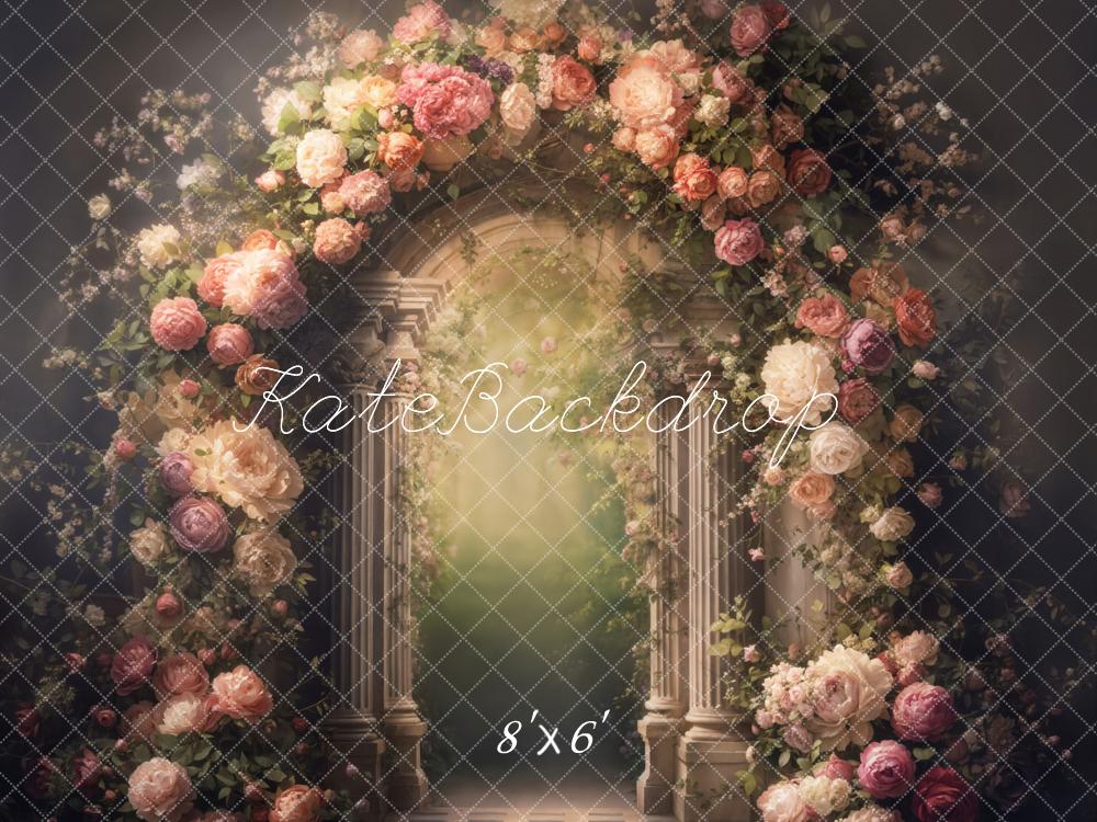 Kate Romantisch Blumen Bogen Säulen Fleece Hintergrund Entworfen von Emetselch - Kate Backdrop.de
