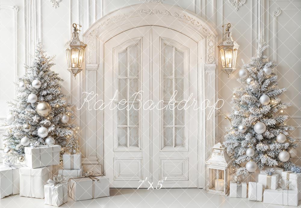 Kate Weihnachten Tür Weihnachtsbäume Weiß Hintergrund Entworfen von Emetselch - Kate Backdrop.de