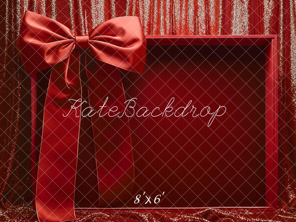 Kate Weihnachten Geschenkbox Schleife Glitzer Rot Hintergrund Entworfen von Emetselch