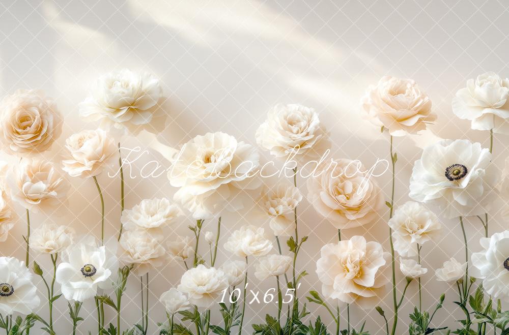 Kate Blume Creme Pastell Hintergrund Entworfen von Mini MakeBelieve - Kate Backdrop.de