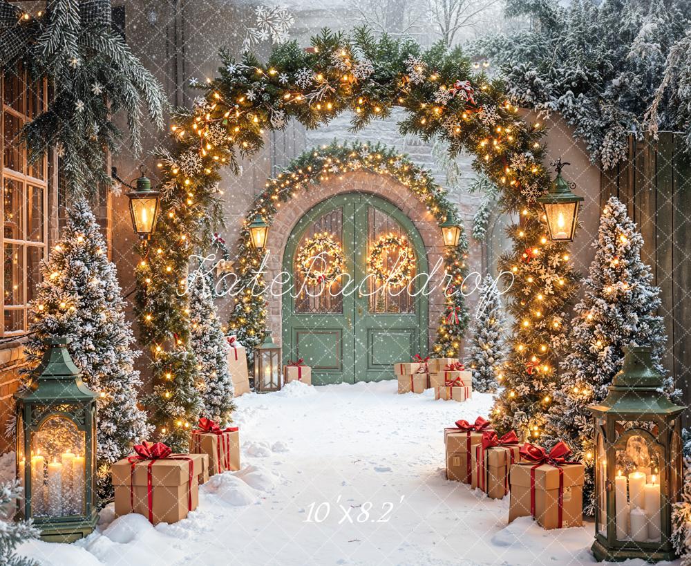 Kate Weihnachten Geschenkboxen Winterlich Lichter Fleece Hintergrund Entworfen von Emetselch - Kate Backdrop.de