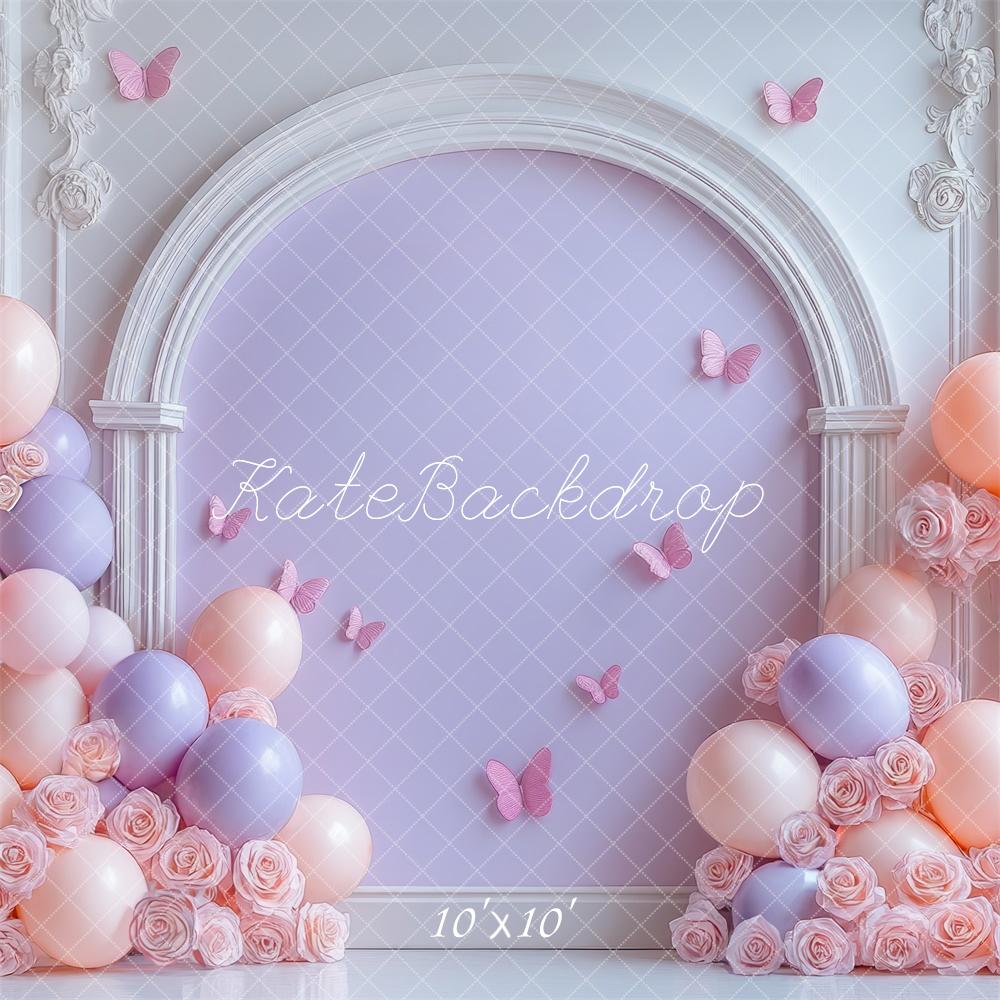 Kate Geburtstag Ballons Rosen Pastell Hintergrund Entworfen von Mini MakeBelieve