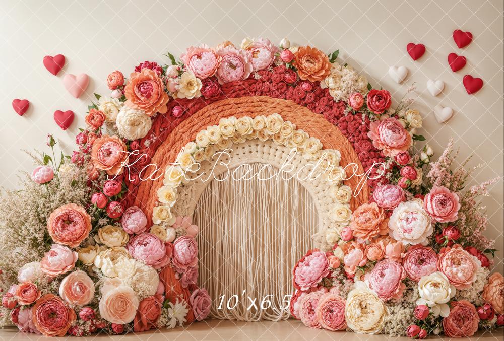 Kate Valentinstag Blumen Bogen Romantik Fleece Hintergrund Entworfen von Emetselch