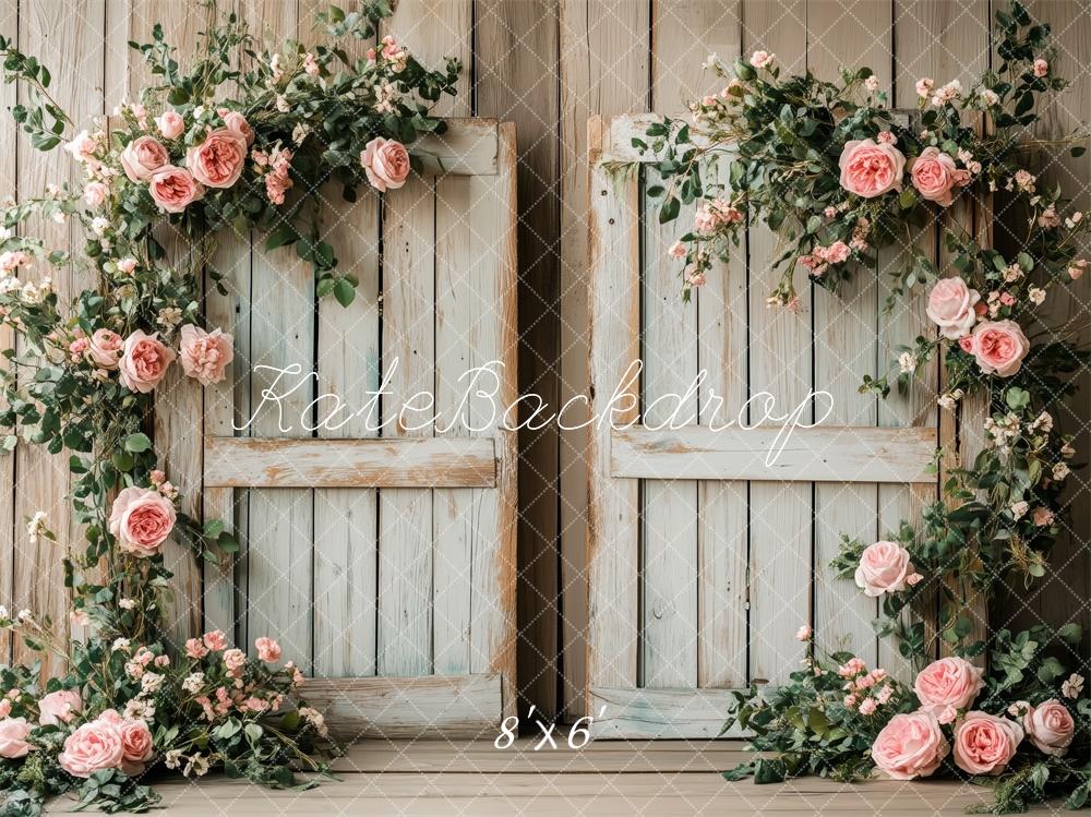 ⚡Blitzangebote #3-Kate Hochzeit Fenster Rosen Pastell Hintergrund Entworfen von Patty Roberts - Kate Backdrop.de