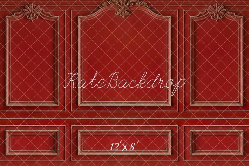 Kate Klassisch Rote Wand Verzierungen Fleece Hintergrund Entworfen von Kate Image - Kate Backdrop.de