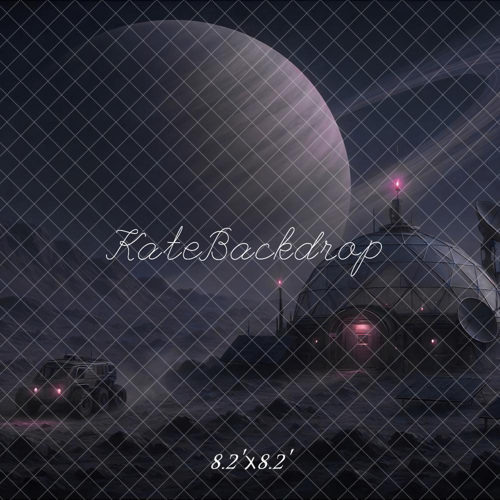 Kate Science Fiction Planet Raumstation Nacht Hintergrund Entworfen von Mini MakeBelieve - Kate Backdrop.de