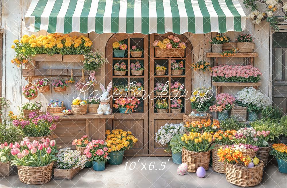 Kate Ostern Blumen Markt Frühlingsfarben Fleece Hintergrund Entworfen von Emetselch