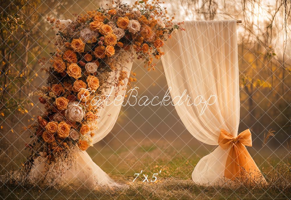 Kate Herbst Hochzeit Blumen Vorhang Hintergrund Entworfen von Emetselch - Kate Backdrop.de