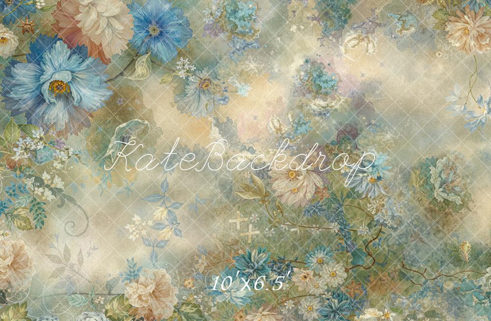 Kate Vintage Blumenmuster Pastell Fleece Hintergrund Entworfen von Emetselch - Kate Backdrop.de