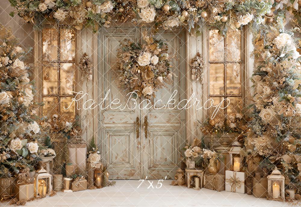 Kate Weihnachten Tür Kranz Gold Hintergrund Entworfen von Ashley Paul